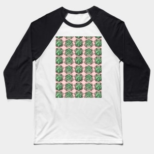 Pastel Palm Tree Leaves Pattern Baseball T-Shirt